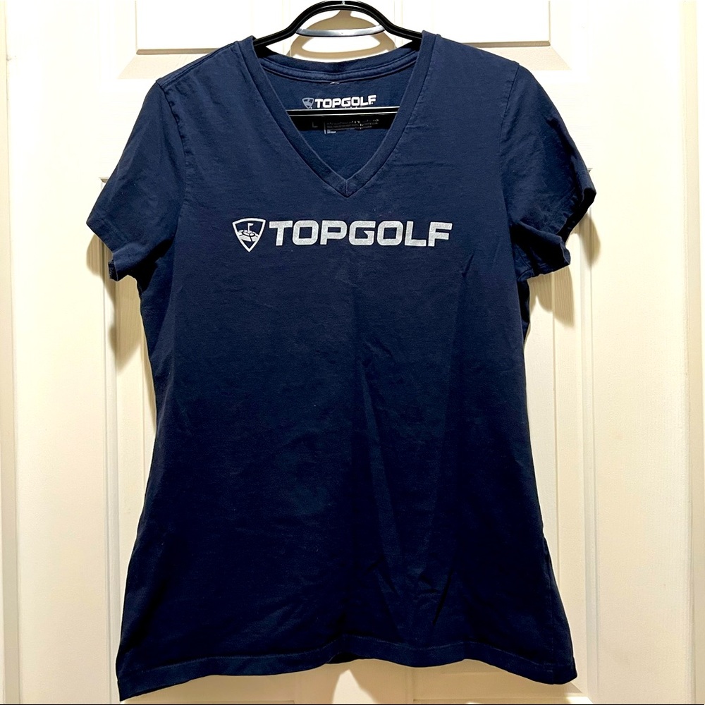 Topgolf women large tee shirt navy blue